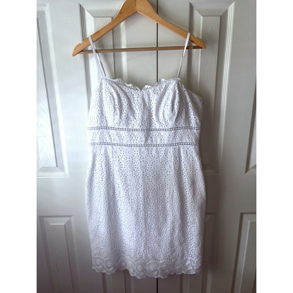 Lilly Pulitzer‎ Jaida Sweetheart Dress in Resort White Sand Dollar Eyelet 14 - Picture 2 of 11
